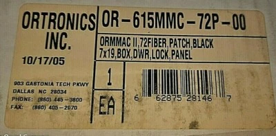 REDUCED, ORTRONICS, OR- 615MMC-72P-00, FIBER PATCH PANEL, KEYS, NEW IN BOX - Image 1 of 4