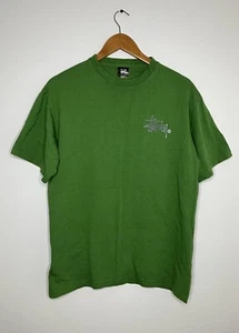 Camiseta Stussy Verde Informal Logotipo Crew Algodón Para Hombre L Grande - Imagen 1 de 4