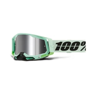 MASCHERA 100% RACECRAFT 2 PALOMAR - LENTE A SPECCHIO ARGENTO - Picture 1 of 2