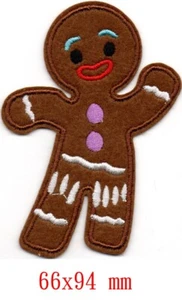 66x94mm ginger bread man hello hi iron-on patch badge logo classic emblem - Picture 1 of 3