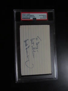 Hank Greenberg Signed Index Card PSA Encapsulated - Picture 1 of 3