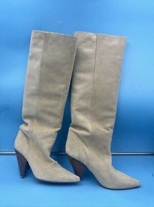 Toral Knee High Boot Size 40EU / 9US in Sand Suede Triangular Heel $299 - Picture 1 of 4