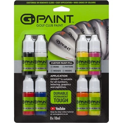 GPAINT - G-PAINT - GPAINT - GPAINT - G-PAINT GPaint - Golfschläger Füllung Nachbesserungsfarbe - 8er-Pack - Eisen/Holz/Putter/Keile