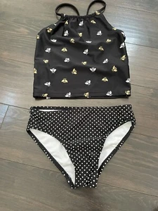 Girls Toddlers 2 Piece Bee Bathing Suit Size 4/5 Black Gold White - Picture 1 of 4