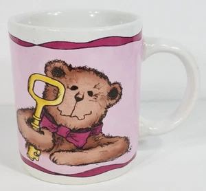 Boyds Bears Friendship is Key to Life pink brown Bearware Pottery Works mug 2005 - Picture 1 of 10