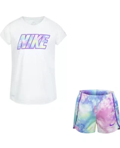 New Nike Little Girls Graphic Shirt & Shorts Set Choose Size & Color MSRP $38 - Picture 1 of 8