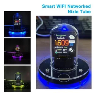 Smart WIFI Networked Nixie Tube Alarm Clock Desktop Gifts Christmas Décor P4Q8 - Picture 1 of 12