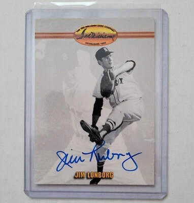 Jim Lonborg Signed Card 1993 Ted Williams Boston Red Sox MLB! IP Autograph! - Image 1 of 3