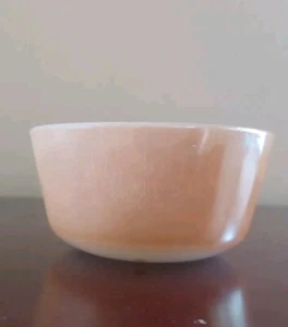Fire King Peach Lustre 3.75" 6 oz Custard Cup by Anchor Hocking Oven Proof USA - Picture 1 of 4