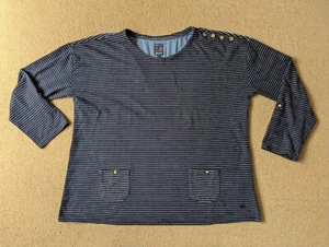 Ladies Mantaray Long Sleeved Top (Blue with White Stripes / Size 18) - Picture 1 of 7