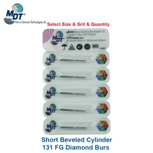 Dental MDT 131 FG Short Beveled Cylinder 886 Burs Triton Bonding Safe Shank - Picture 1 of 5
