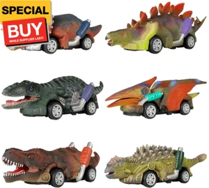 Dinosaur Toy Pull Back Cars,6 Pack Dino Toys for 3 Year Old Boys Girls and Toddl - Picture 1 of 9