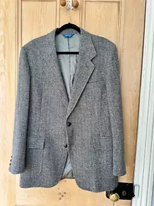 Pendleton Made In USA Tweed Blazer Grey Pure Virgin Wool 42 Long - Picture 1 of 7