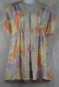 Miken Women's Tie-Front Crochet-Trim Swim Cover-Up, Multi, XL - Picture 1 of 2