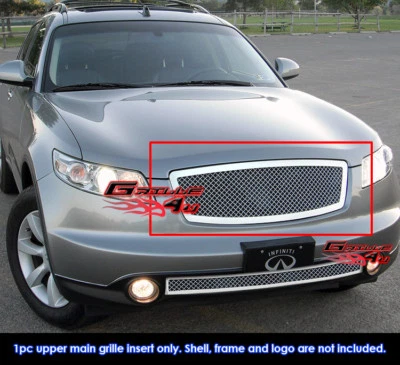Fits Infiniti FX35/FX45 Stainless Mesh Grille Insert 03-05 - Image 1 of 2