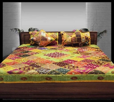 33% DE DESCUENTO 5 PIEZAS IMPRESIONANTE SARI ARTE MANTA COLCHA COLCHA COLCHA TIRO Foto 1 de 4