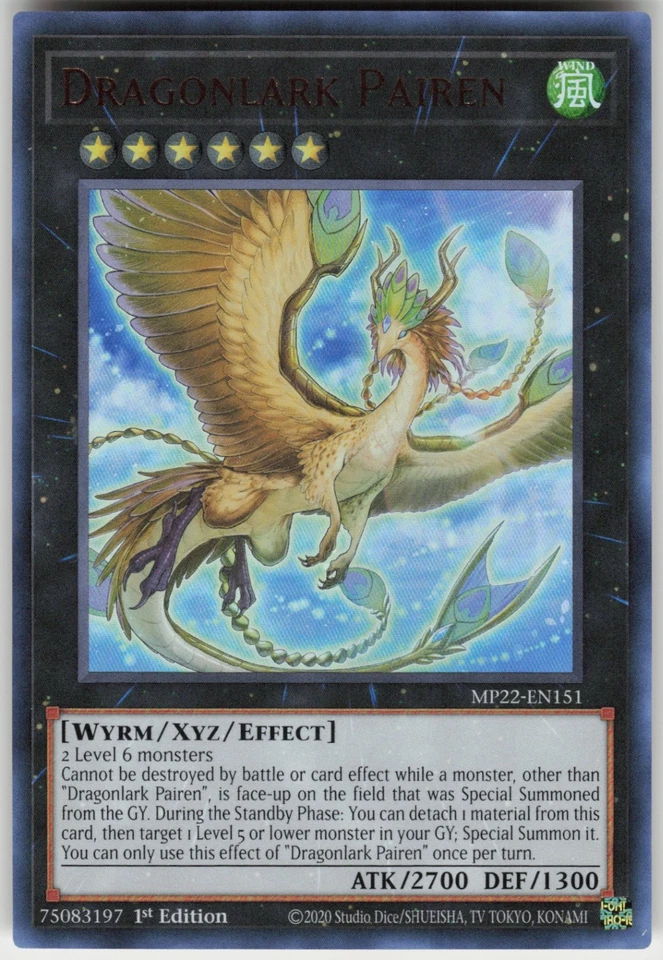 1st Ed Ultra Rare Dragonlark Pairen MP22-EN151 2022 Tin of the Pharaoh's Gods - Image 1 of 1