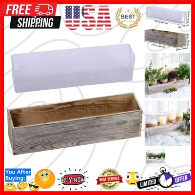 Rustic Decorative Wooden Planter Box with Plastic Liner - Ideal for Weddings - Image 1 of 4