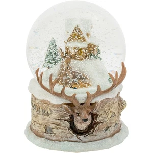 Deer Family Musical Christmas Glitterdome 100mm - Picture 1 of 5