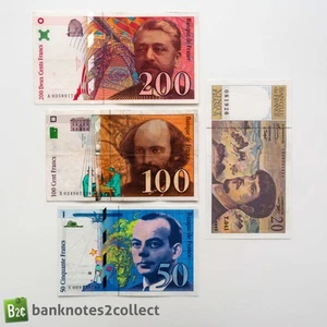FRANCE: Set of 4 French Franc Banknotes. - Imagen 1 de 3