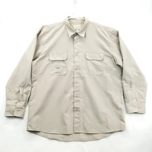 Cabela's Fishing Shirt Mens XL Khaki Long Sleeve Vented Back Mesh Lined Outdoor - Picture 1 of 12
