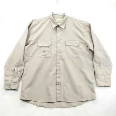 Cabela's Fishing Shirt Mens XL Khaki Long Sleeve Vented Back Mesh Lined Outdoor - Image 1 of 4