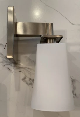 Lot (2) Restoration Hardware Satin Nickel Single Sconce New in Box SKU 6803-0896 - Image 1 of 4