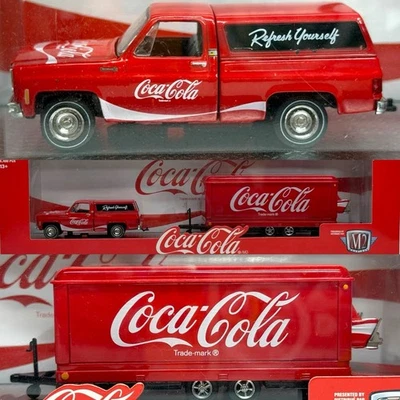 M2 Machines Coca Cola hauler 1973 Chevrolet C10 W/ Cap Squarebody & 1957 Nomad - Image 1 of 4