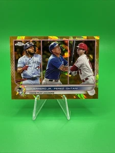 2022 Topps Sapphire #48 Home Run Gold # 14/50 Ohtani, Guerrero, Perez.  D10 - Picture 1 of 2