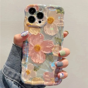 Retro Oil Painting iPhone Case 15/16 ProMax Luxury Flower Print Cover - Picture 1 of 10
