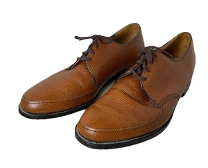 Vintage E.T.WRIGHT Cognac Brown Pebbled Leather Dress Shoes Oxfords Men Sz 11.5 - Picture 1 of 17