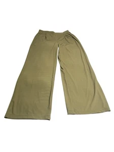 Women’s High Waisted Plicated Side Pocket Wide Leg Waffle Work Pants Sz Large T - Picture 1 of 6
