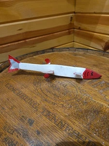 Angelköder VINTAGE 12" STÖR/MOSCHUS/HECHT HOLZ HAUSGEMACHT KÖDER WEISS/ROT - Bild 1 von 4