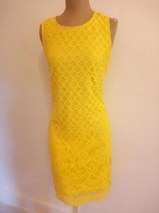 sharagano kleid 4 hellgelb Spitze Midi Kurzarm - Bild 1 von 5