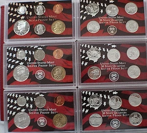 2002-S, 2004-S, 2006-S MINT SILVER PROOF SET- 10 COINS IN EA SET (ref# 5PMS-246) - Picture 1 of 4
