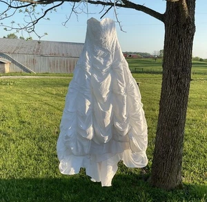 David's Bridal Strapless Sleeveless Wedding Dress Size 10 Bead Details White - Picture 1 of 19