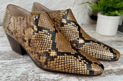 J.CREW Piper Botines Mujer’s 8.5 Serpiente Repujado Cuero Italiano Tacón Bloque Foto 1 de 4