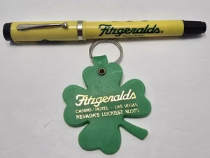 Vintage Fitzgeralds Hotel Casino 6 In. Souvenir Pen & Shamrock Key Chain - Picture 1 of 3