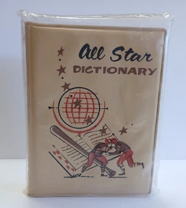 VINTAGE VINYL ALL STAR SPORTS BASEBALL FOOTBALL THEME TEEN DICTIONARY - UNOPENED - Picture 1 of 4