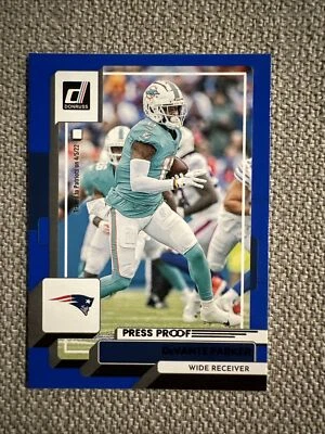 2022 Donruss DeVante Parker Blue Press Proof #122 Patriots Dolphins - Image 1 of 2