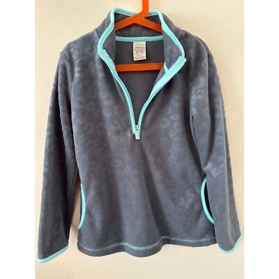 Pullover polar con estampado de guepardo gris media cremallera Faded Glory para niñas talla M (7/8) usado en excelente estado Foto 1 de 3