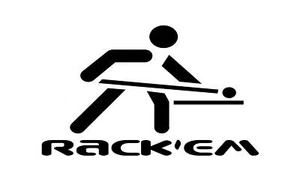 Rackem Pool Player Sticker 3x5 for Meucci pool players - Picture 1 of 19