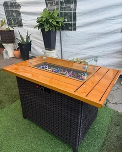 40x 24” Rectangular Outdoor Patio Gas Fire Pit Table, 50000BTU Fire Pit Table - Picture 1 of 6
