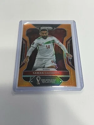PANINI PRIZM WORLD CUP QATAR 2022 SAMAN GHODDOS ORANGE /25 IR IRAN - Image 1 of 2