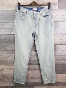 Free People Unknown Legend Jeans 28 UK 10 Blue Wash Mid Rise Slim Distressed - Picture 1 of 12