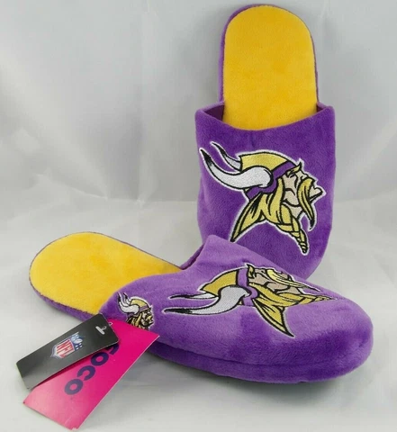 Minnesota Vikings Slippers Men's Size M 9-10 Licensed NFL Forever Collectibles Cover