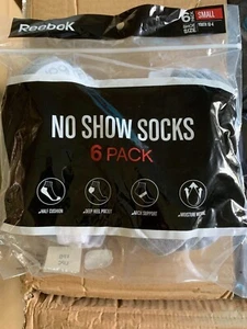Reebok No Show Socks 6 Pack - White - (Youth sizes 10-4) New - Picture 1 of 4