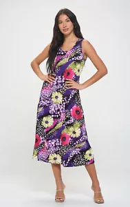 VESTIDO SIN MANGAS LARGO JOSTAR Slinky Elástico Poli Spandex SLINKY W408 S M L XL 2X 3X - Imagen 1 de 9