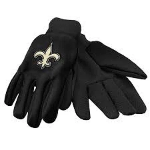New Orleans Saints NFL Black Utility Gloves Work or Winter Cover