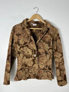 Gilmour Womens Size Small Tapestry Blazer Brown Floral  - Imagen 1 de 11